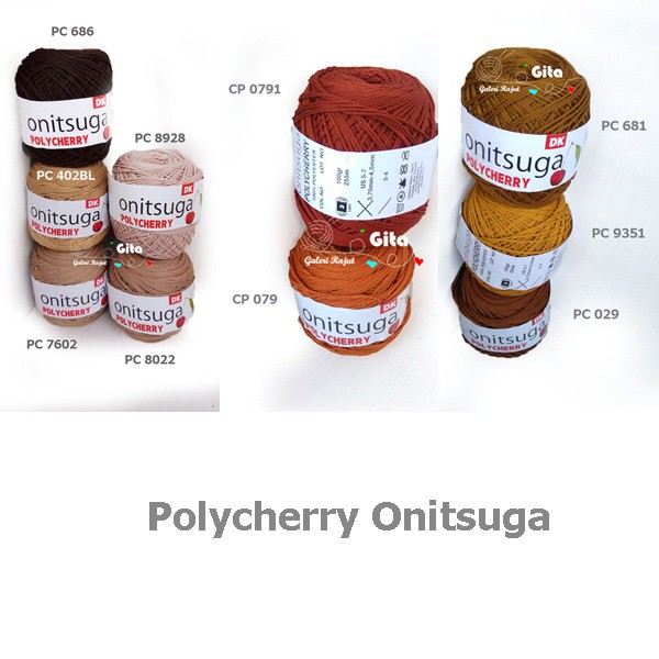 Benang Rajut Poly Polycherry Onitsuga/Benang Rajut Polyester