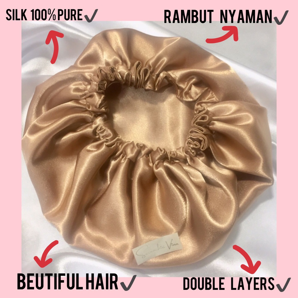 HAIR BONNET PURE CAP HIGH QUALITY BY SV - HAIR BONNET - SILK SATIN BONNET - SLEEPING CAP - curly care - hair care - bonnet - silk cap