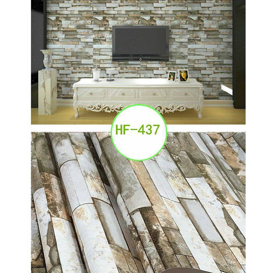 HF-437 WALLPAPER STICKER DINDING MURAH, BATU ALAM GRANIT