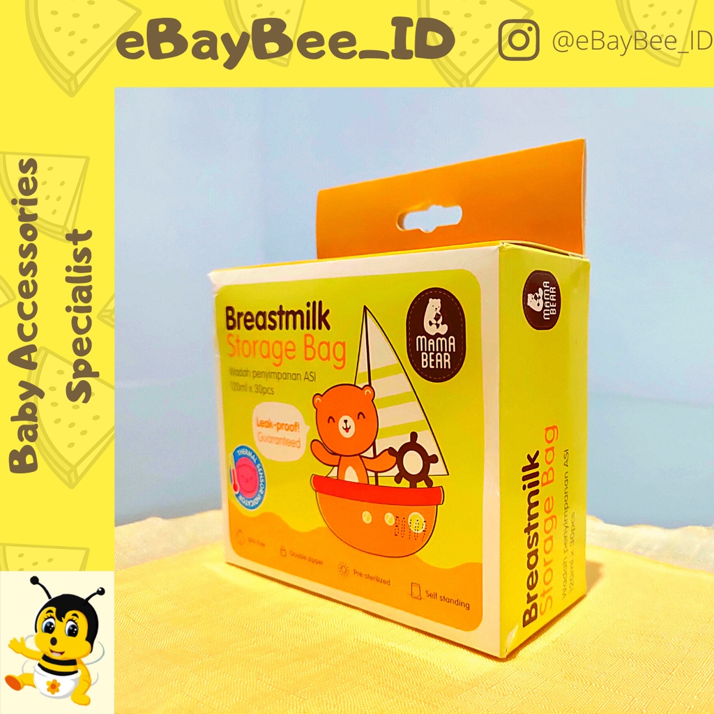 eBayBee_ID Kantong ASI MAMABEAR (satuan/ecer) | Breast milk storage bag MAMA BEAR