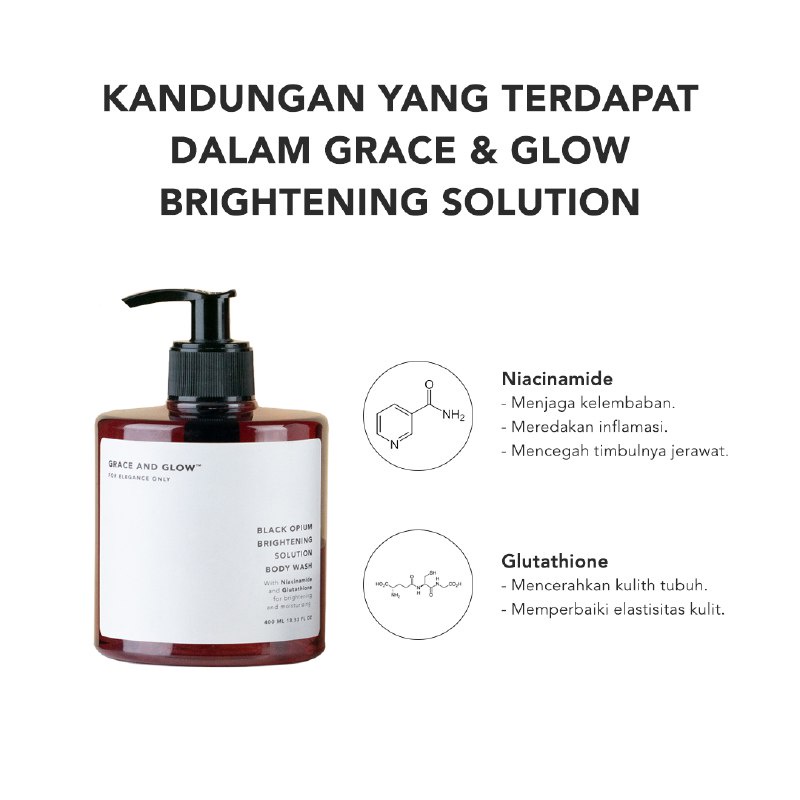 [BPOM] Grace and Glow Black Opium Brightening  English Pear &amp; Freesia Anti-Acne Solution Body Wash Original 100%