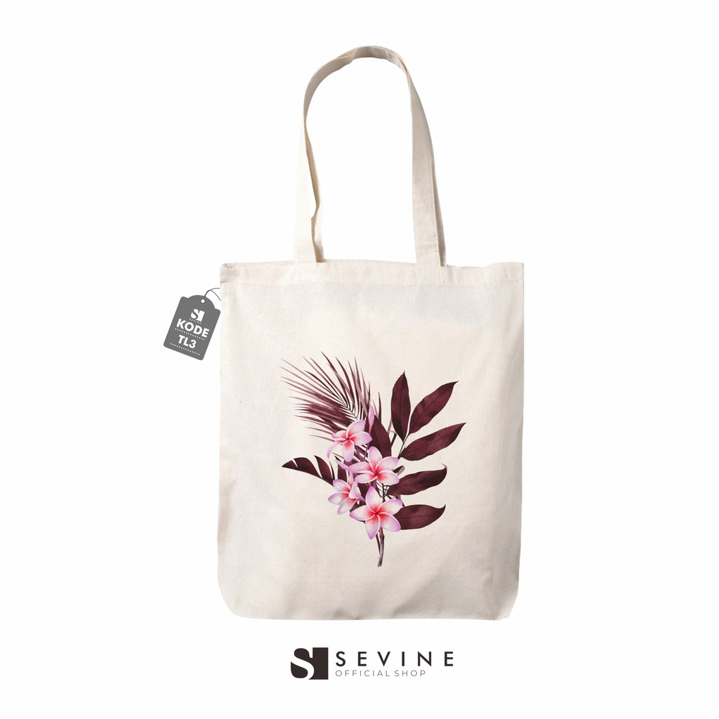 Sevine Tote Bag Resleting Tas Wanita Totebag Custom Tropical Aesthetic Series - TL