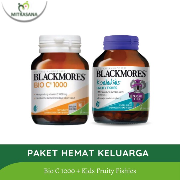 Paket Blackmores Bio c 30 tablet Plus Blackmores kids fruty fishess 30 kapsul