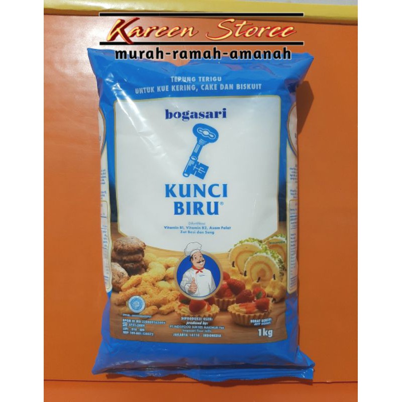 

Tepung terigu merk Kunci Biru Premium kemasan 1kg