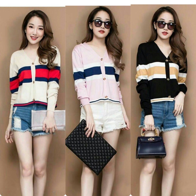 Atasan cardi rajut / cardigan korea / kardigan wanita