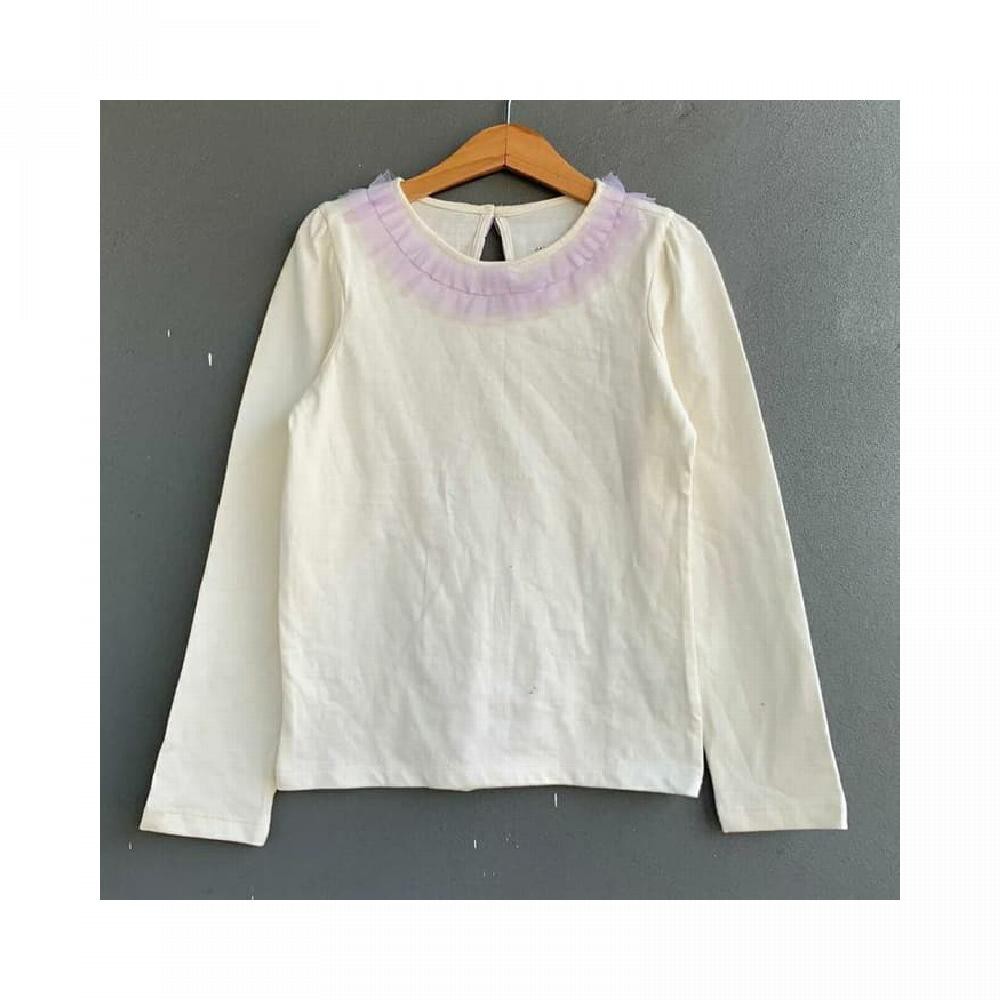 Baju kaos panjang anak perempuan branded original Janie and Jack putih