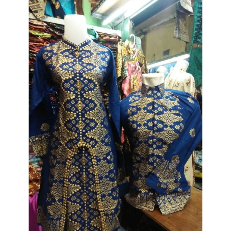 SET SONGKET KURUNG PALEMBANG BIRU