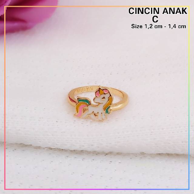 Cincin xuping cincin anak unicorn/little pony lapis emas gold F130