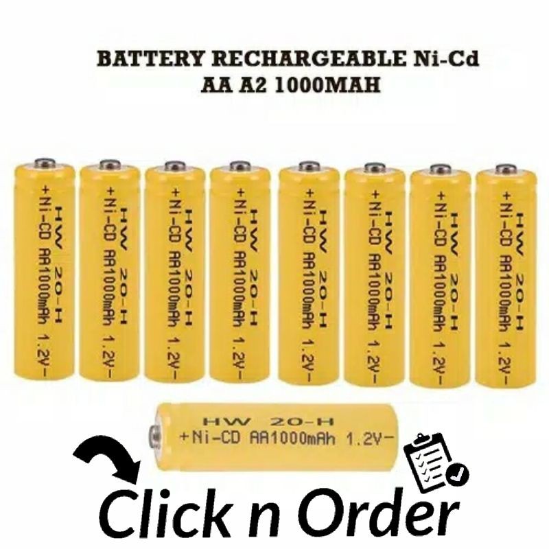 Battery AA Rechargeable (Isi 4pcs) 1000 MAh Baterai AA Batre Charge AA