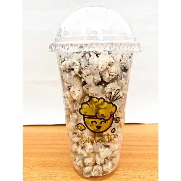 JAVALOQA POPCORN PREMIUM SWEET GLAZE CARAMEL POP CORN BUTERFLY MUSHROOM TOPING CHOCOLATE STRAWBERRY MILK CAPUCINO TIRAMISU CHEESE TARO GREENTEA MUSHROOM