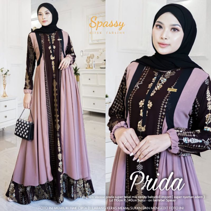 Prida Maxy Original Spassy Gamis Wanita Mix Ceruty