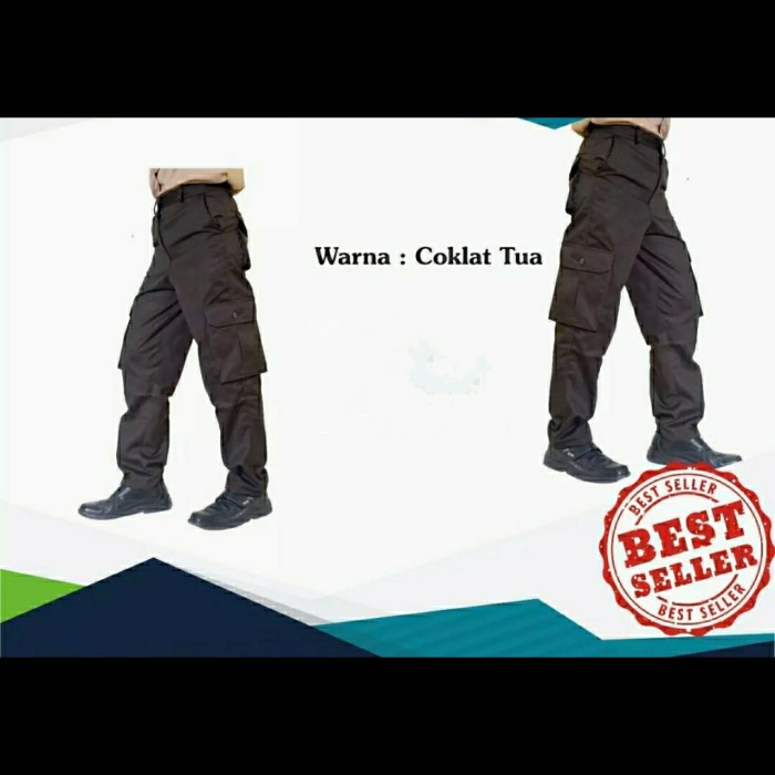 Celana satpam/celana pdl coklat tua/celana panjang satpam - coklat tua, Xl