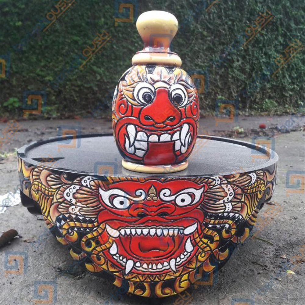 Tebok Lovebird Ukir Cukit Motif Barongan - Sangkar Burung Love Bird