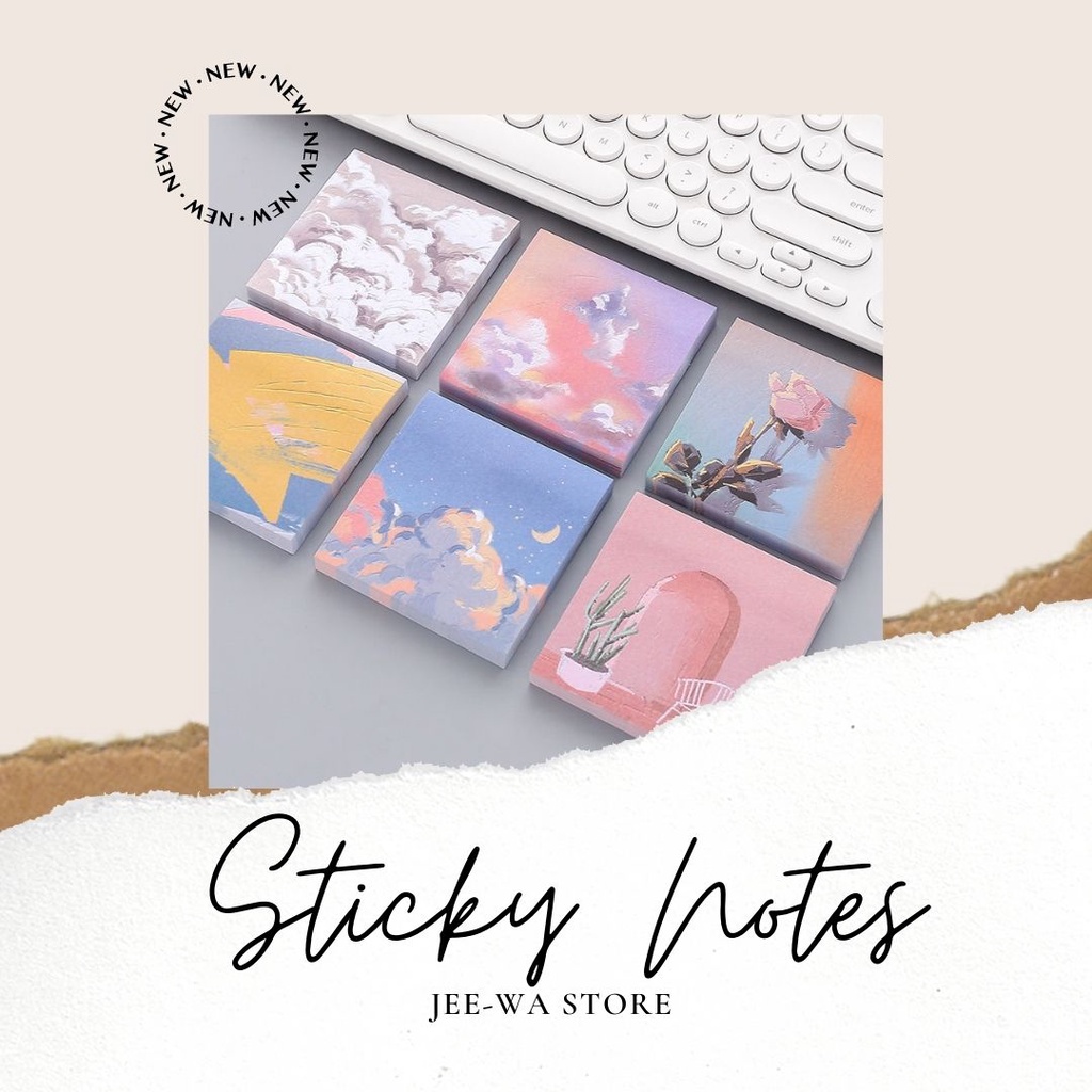 

[ JEE - WA ] Sticky Notes Aesthetics Oil Painting | Sticky Note Memo Pad Gambar Lukisan Minyak Estetik Murah | Bujo Supplies Sticky Note Murah Aesthetics Memo | Memo Buku Catatan Mini Kawaii Lucu Stationary