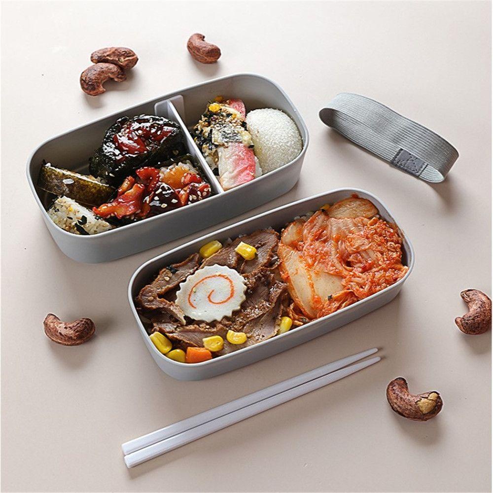 Suyo Bento Box Aksesoris Dapur Double Layers Ramah Lingkungan Lunch Box