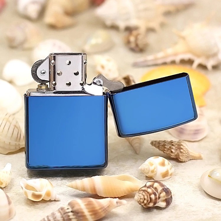 Korek Api Zippo Polos Blue Ice Grade Ori