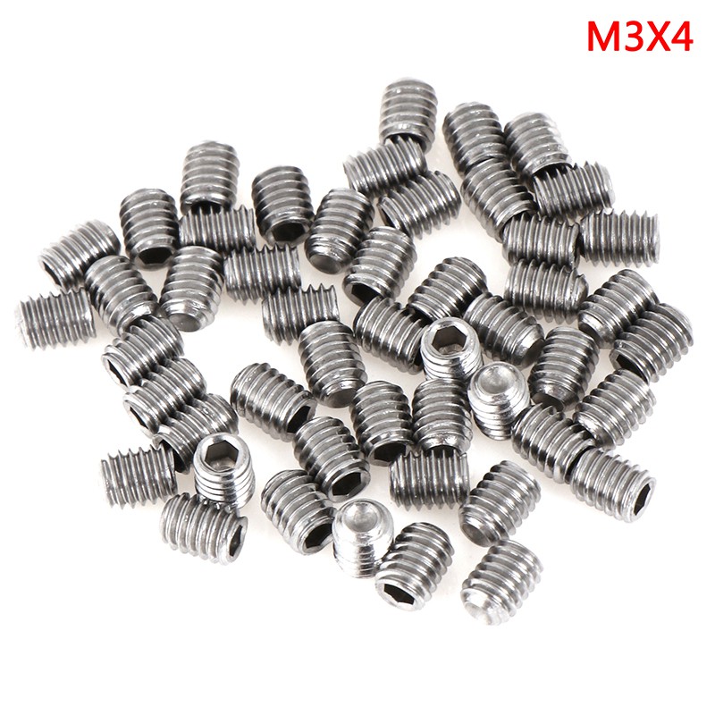 50Pcs Set Soket Sekrup Heksagonal Bahan Stainless Steel M3 M4 2-35mm