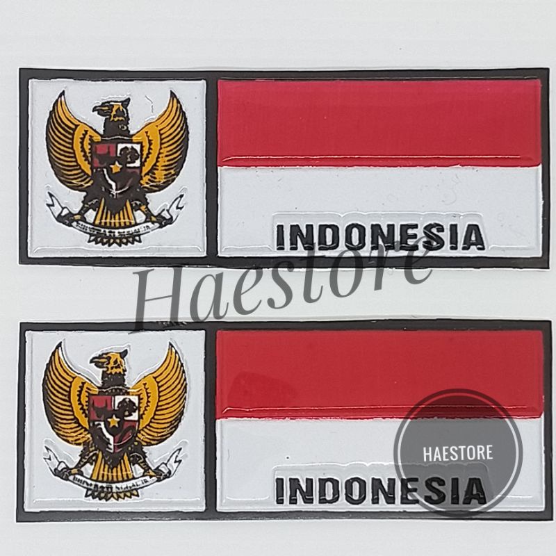 (2pcs) Stiker Plat Bendera Indonesia Sticker Garuda Stiker Tempel Plat Motor Mobil