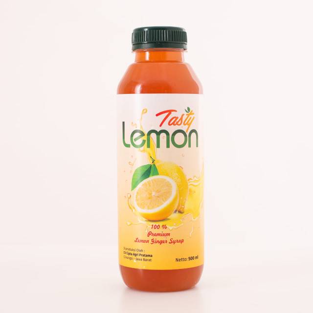 

Tasty Lemon Sirup Ginger, Sirup Lemon Jahe Asli Harus Dicampur Air, 500ml