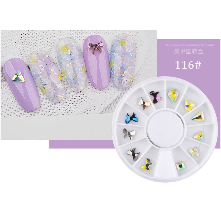 3D Colorful Glass Rhinestones Nail Dekorasi DIY Seni Kuku