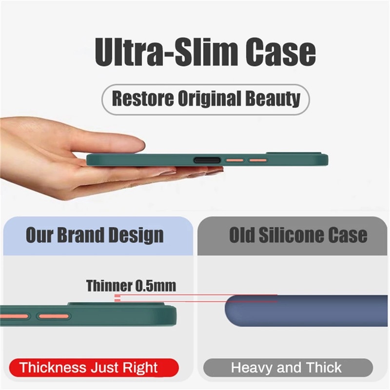 Hard Case Bumper Silikon Matte Transparan Shockproof Untuk IPhone X XS XR 11 12 13 14 Pro Max 7 8 Plus