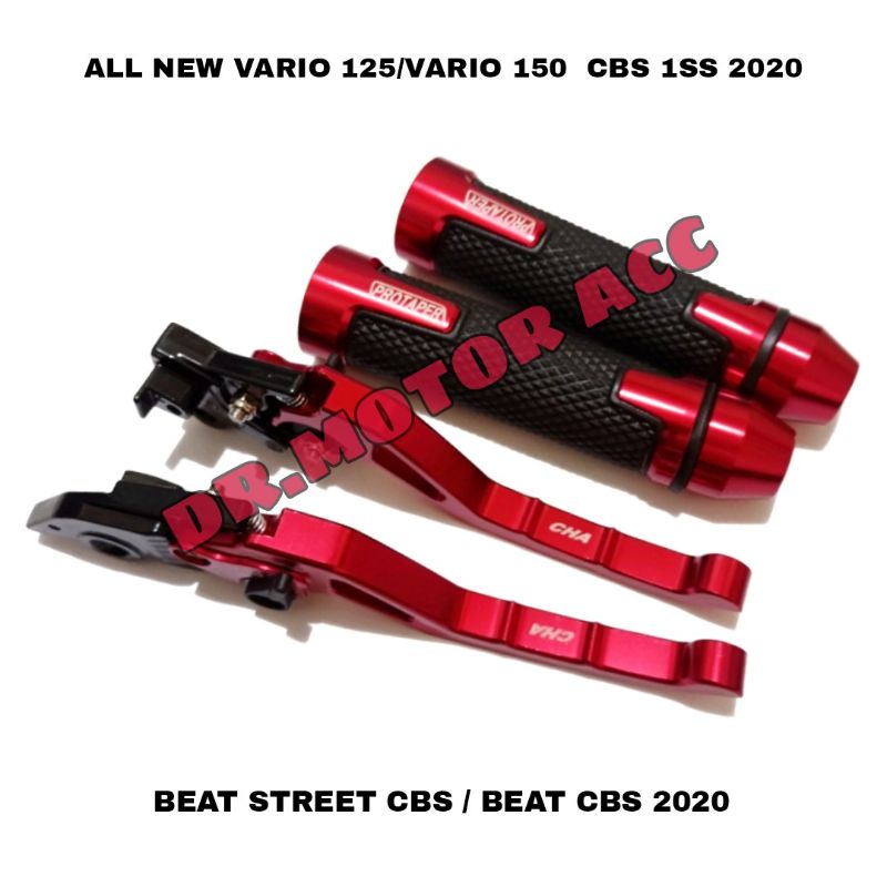 HANDLE REM VARIASI MOTOR HONDA VARIO 125/ VARIO 150 ALL NEW CBS BEAT STREET CBS WARNA MERAH 1SET PLU