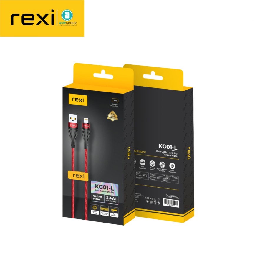 KABEL LIGHTNING REXI FAST CHARGING 2.4A KG01-L