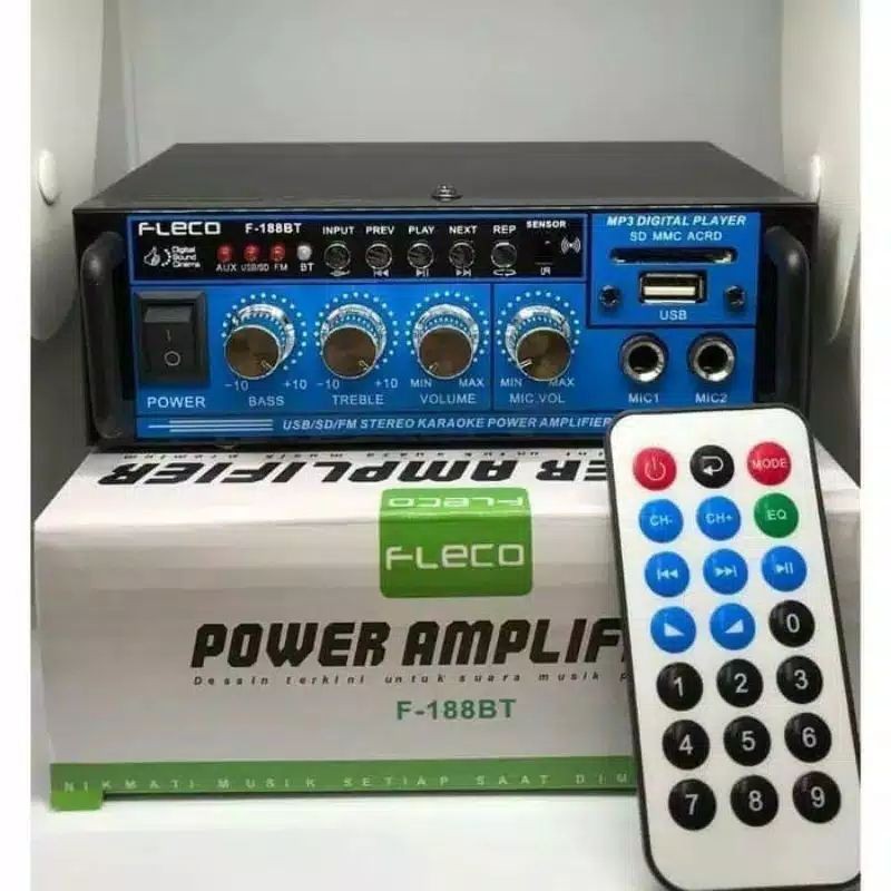 POWER AMPLIFIER BLUETOOTH FLECO F-188BT - AMPLI FLECO F-698BT // F-188BT // Stereo Karaoke // Mp3 Palyer // FM Radio // AMPLi KARAOKE