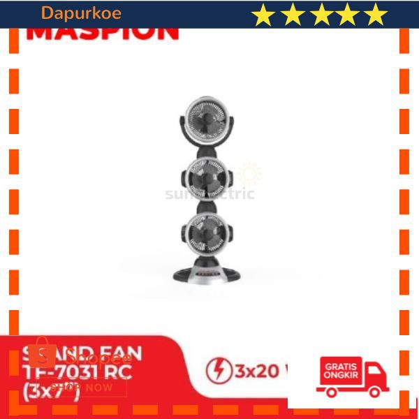 Terlaris Maspion TF-7031 Tower Fan Hitam Keren