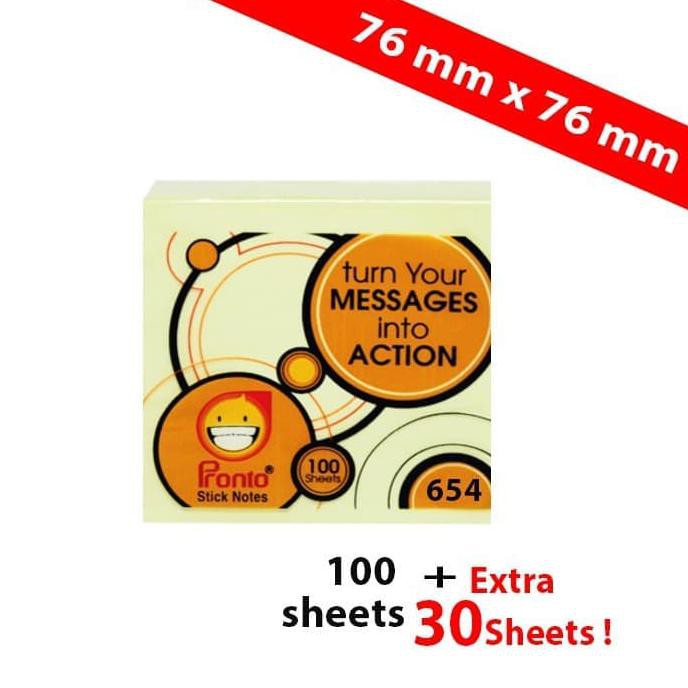 

Monggo] Sticky Notes Pronto 654 (Isi 100 Sheets + Extra 30 Sheets)