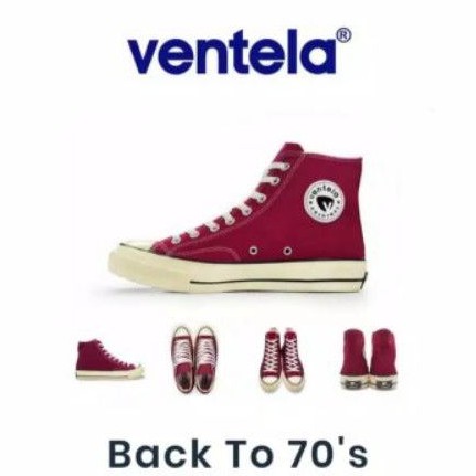 Sepatu Ventela High 70s Maroon Second