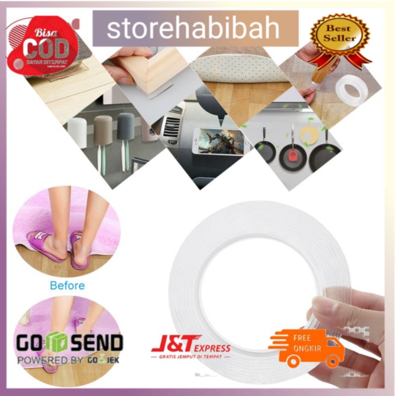 

Doubletape perekat transparant bening 3m