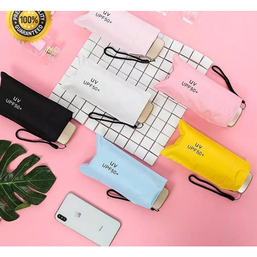 PAYUNG LIPAT MINI CANTIK ANTI UV (UPF 50+) PAYUNG LIPAT KECIL PRAKTIS PORTABLE WATERPROOF MINI UMBRELLA