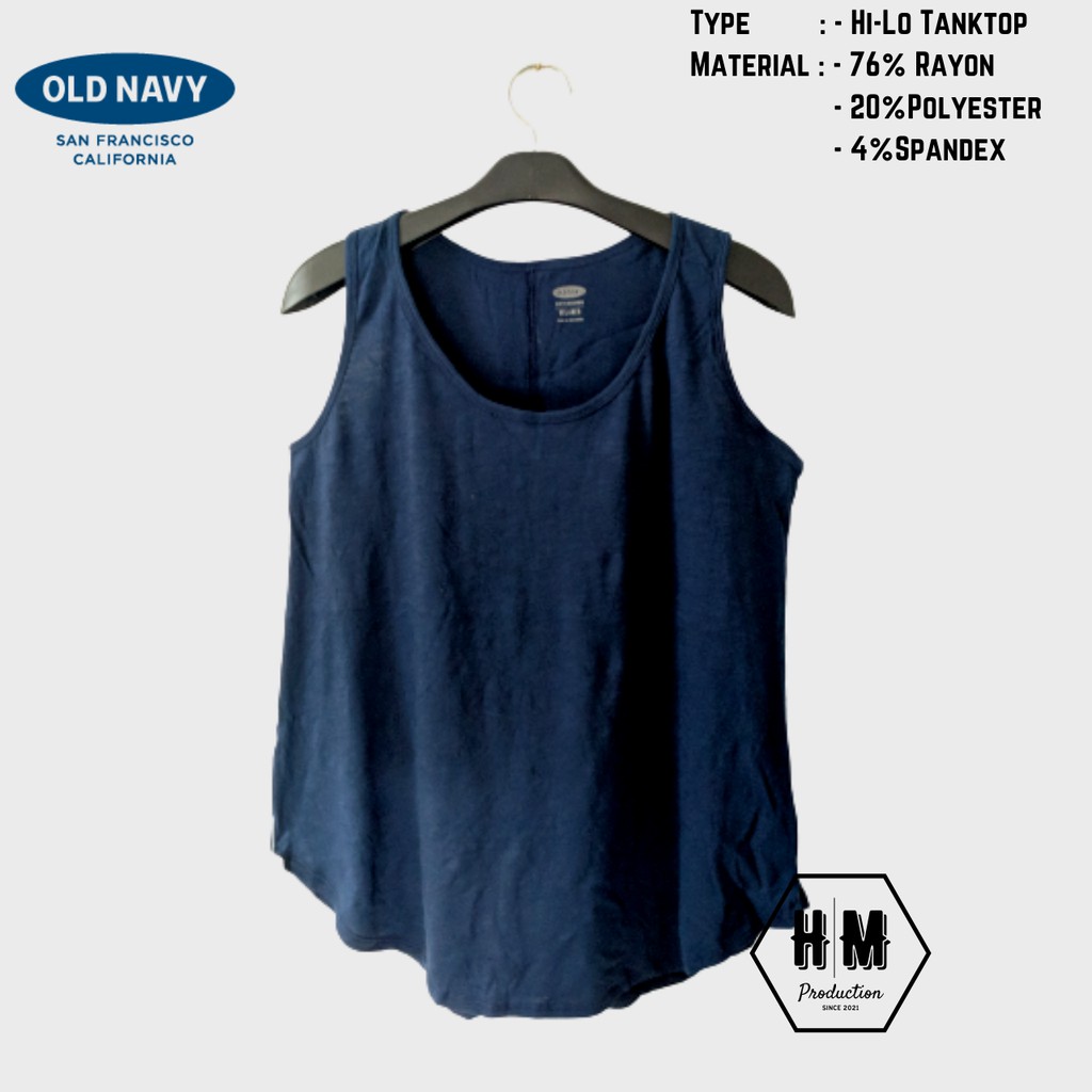 Tank Top Wanita Polos Tali Besar Rayon Polyester - Tangtop Jumbo - Tanktop Old navy - Tengtop Import-Navy Blue