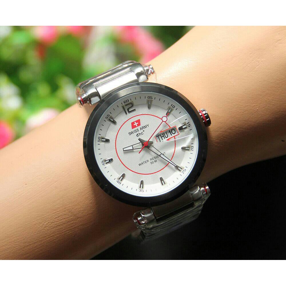 JAM TANGAN PRIA SWISS ARMY SA 3062 SILVER WHITE ORIGINAL