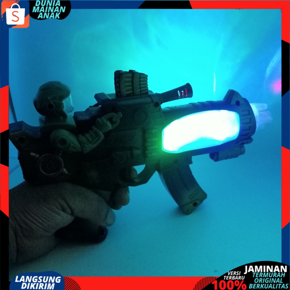 MAINAN ANAK PISTOL TEMBAKAN LASER SOUND GUN BATERAI BERLAMPU DAN BERSUARA TERBARU