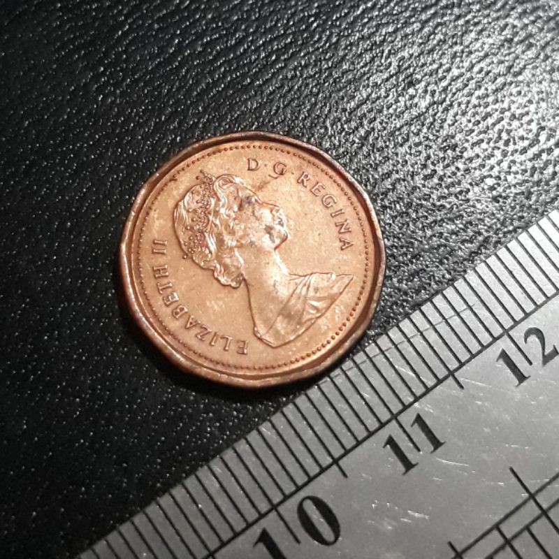 Koin Kuno Koleksi Asing : Canada ( Kanada ) - 1 Cent 1989