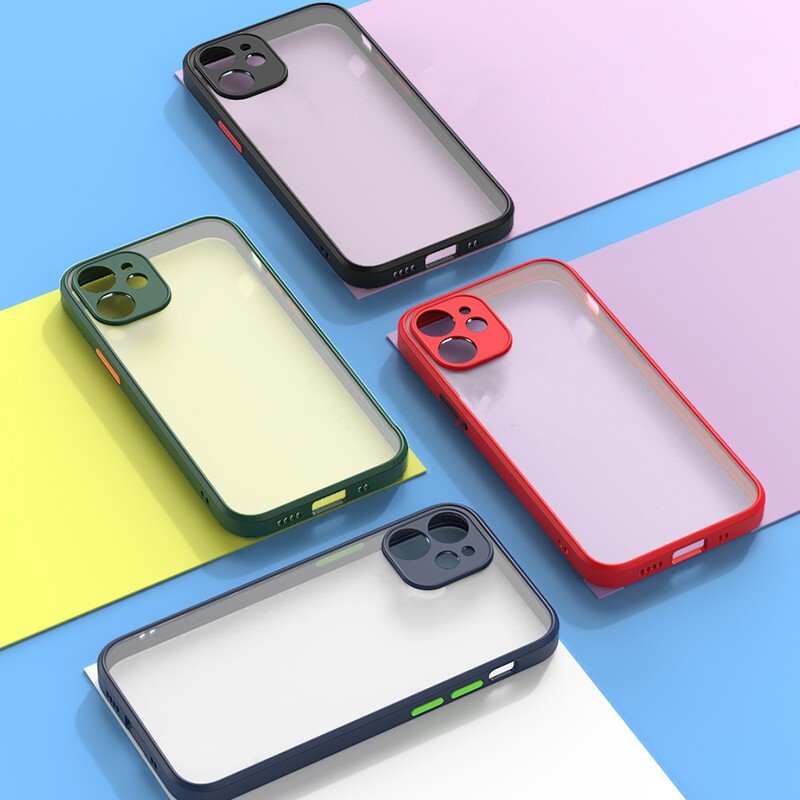 Shockproof Silicone Bumper Phone Case iPhone 11 Pro Max Mini X XR XS MAX 8 7 6 6S Plus SE 2020 Luxury Transparent Matte Cover