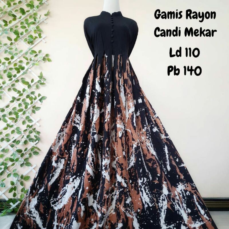 Gamis rayon candi mekarLingkar dada 110cmPanjang badan 140cm