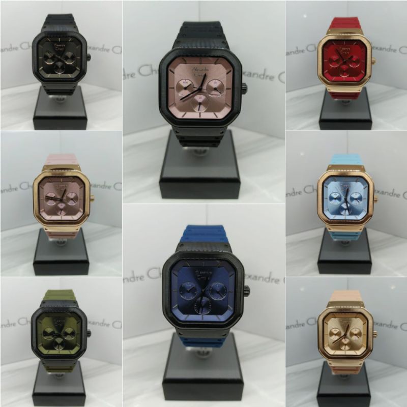 Jam Tangan Wanita Alexandre Christie 2811 AC2811 AC 2811 Tali Karet Case Stainless steel