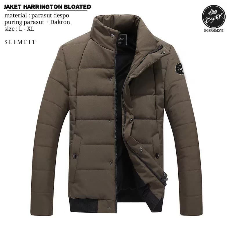 jaket harington original bgsr / outerwear pria / jaket keren pria - Brown, L