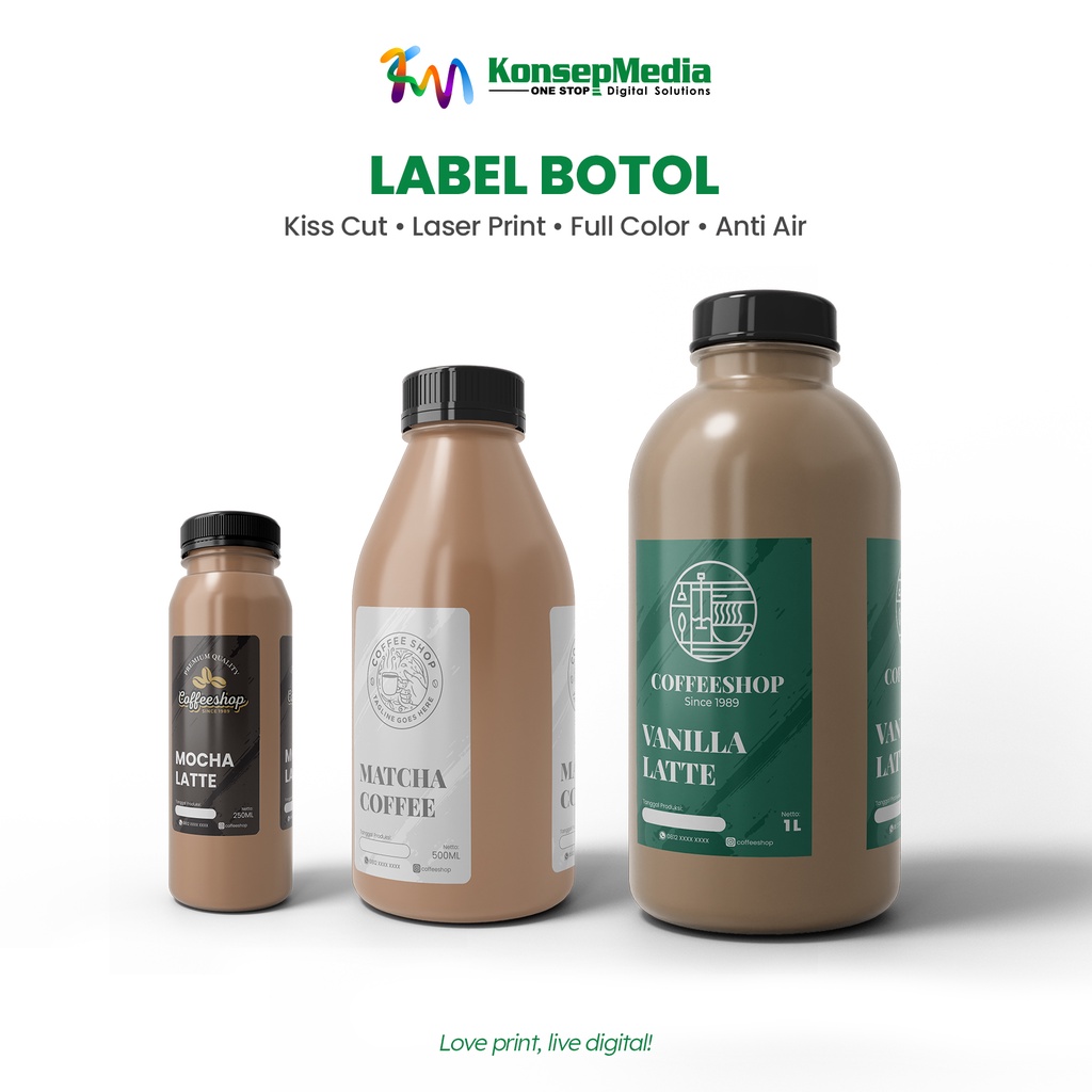 

Set Sticker Label Botol Minuman Anti Air | Label Botol Premium Bahan Vinyl | SLK