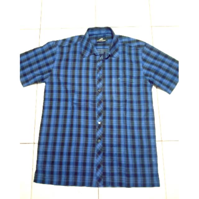 (PRELOVED) Kemeja Pria Lengan Pendek Crocodile Original Kotak-kotak