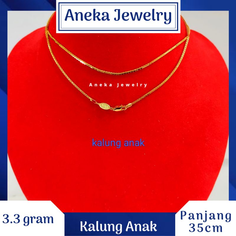 Kalung Santa Anak 3.3 gram, Perak 925, Lapis Emas Rosegold