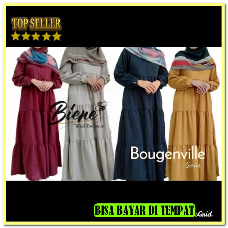 Gamis Pesta Brokat Tile Bordir Mewah Gamis Wanita Muslim Model Te WN935  Katun Toyobo Bougenville