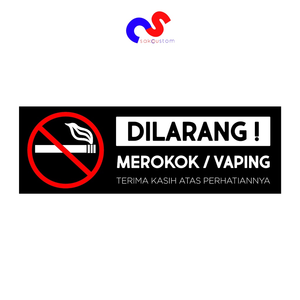 

DILARANG MEROKOK Sign Board Label Custom Akrilik UV Print Papan Tanda No Smoking