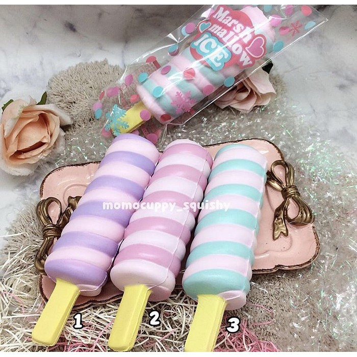 DEFFECT SQUISHY licensed ice pastel marshmellow by Lian ( es krim lolipop)