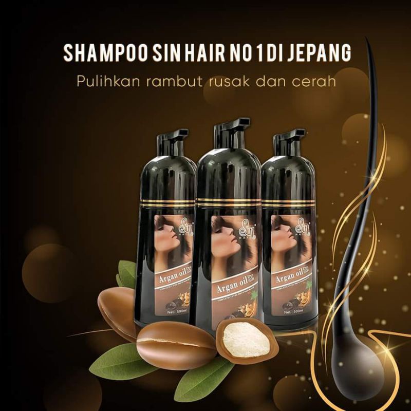 Ready Sinhair Shampoo No. 1 di Jepang Untuk Uban / SIN HAIR SHAMPOO pewarna rambut untuk uban.Import dari JEPANG BLACK &amp; BROWN