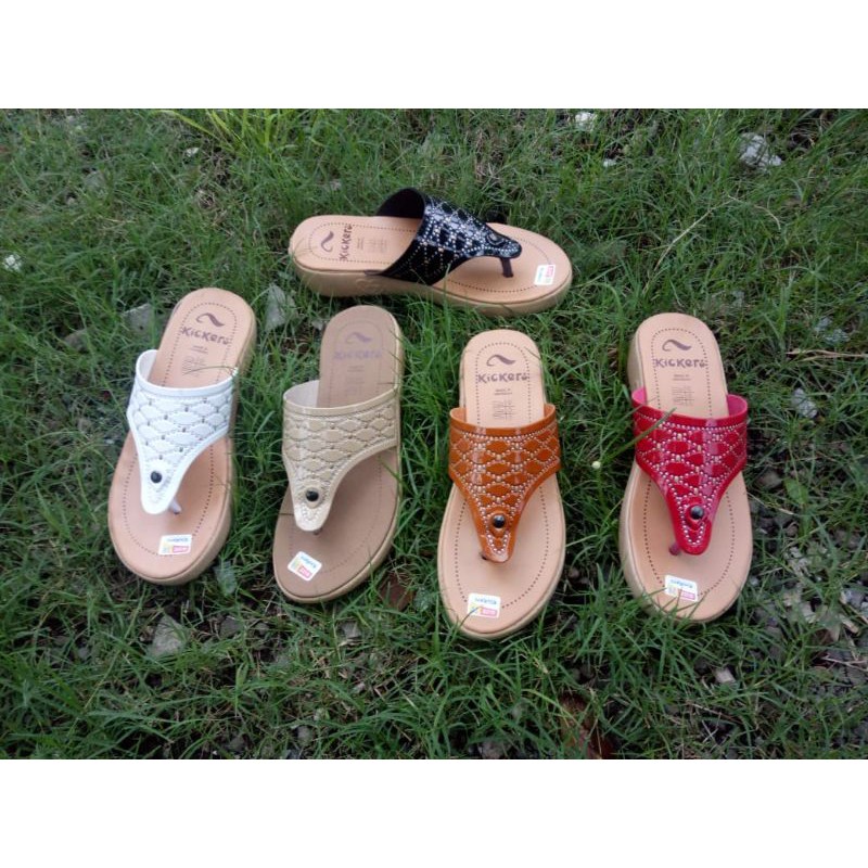 sandal wanita japit crem