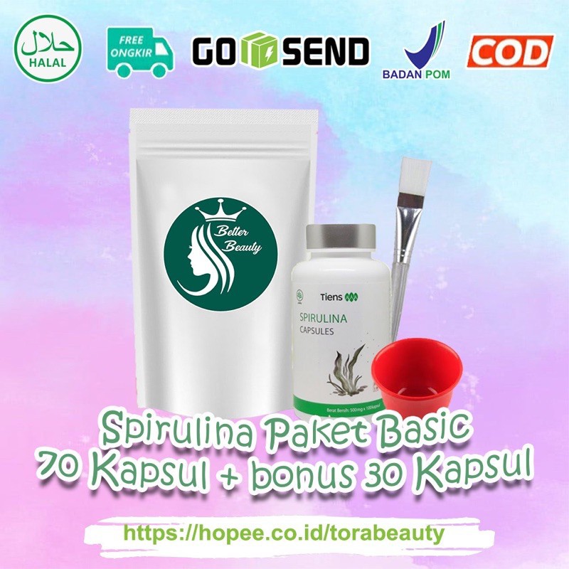 SPIRULINA PAKET BASIC 70 MASKER SPIRULINA + BONUS 30 KAPSUL SPIRULINA